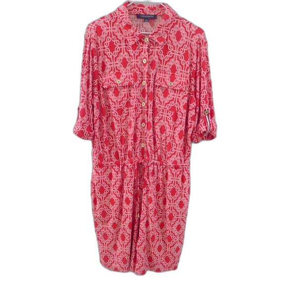Tommy Hilfiger Nautical Rope Print Romper - Red M - Picture 1 of 10